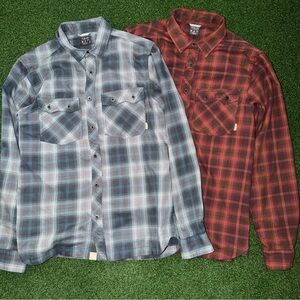 Lot Of 2 RAB Cascade Long Sleeve Button Down Plaid Shirt Men’s Medium